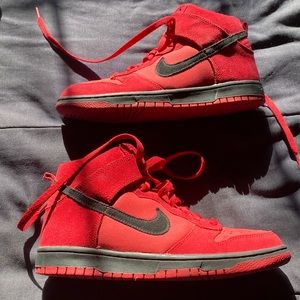 Red and black Nike High top Shoes